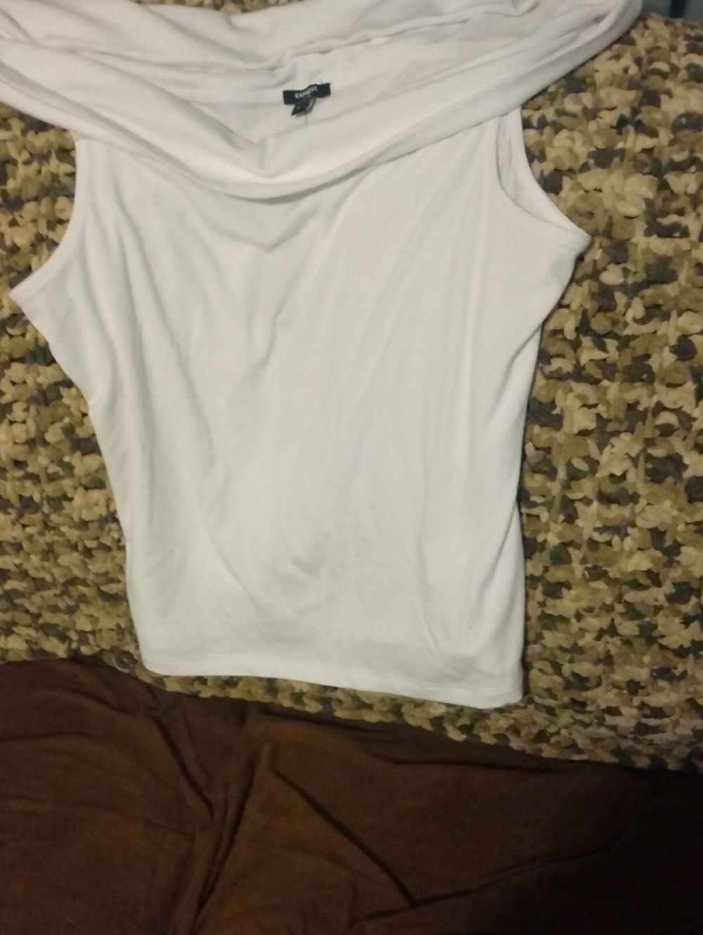 Express White Draped Over The Shoulders Top